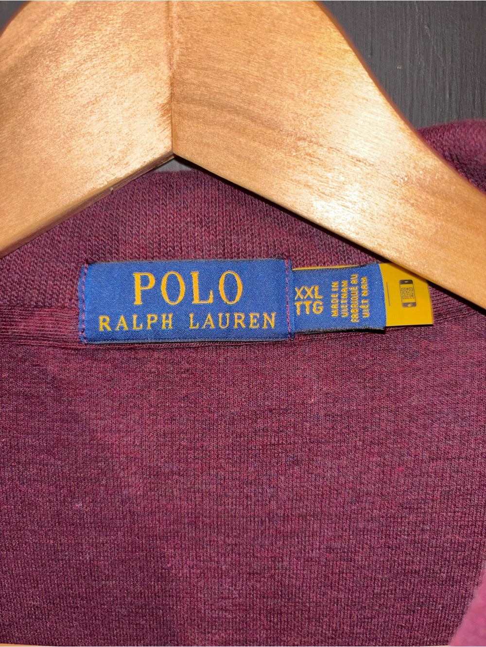 Polo Ralph Lauren Burgundy Quarter Zip Pullover Sweater XXL 100% Cotton - Picture 3 of 9